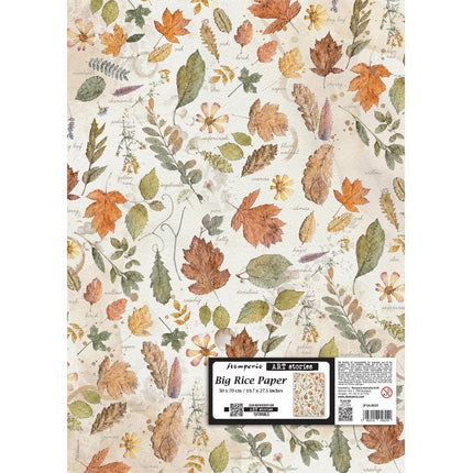 Papier de riz imprimé pour arts créatifs 50X70 cm - Flowers and Poems, feuilles