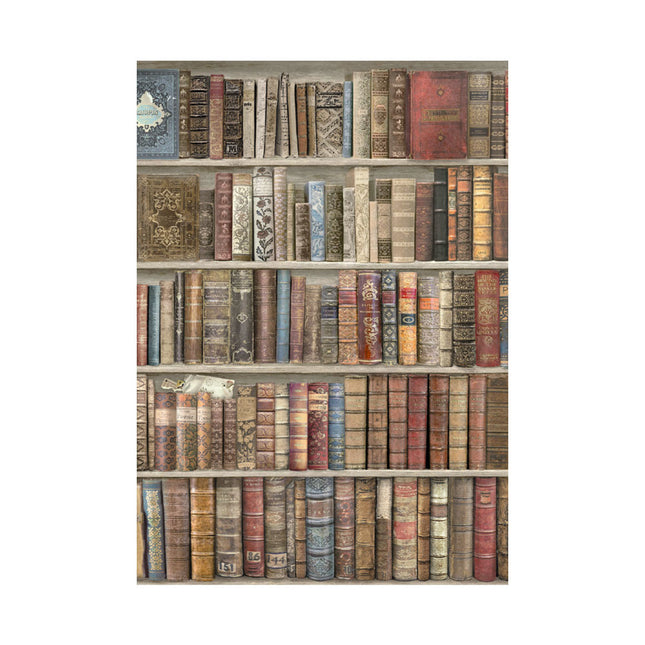 Lot de 8 fonds en papier de riz A6 - Vintage Library