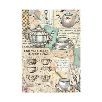 Sélection de 8 papiers de riz A6 à motifs - Alice Forever
