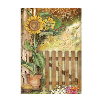 Sélection de 8 fonds en papier de riz A6 - Sunflower Art