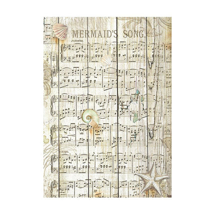 Sélection de 8 papiers de riz A6 à motifs de fond - Songs of the Sea
