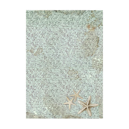 Sélection de 8 papiers de riz A6 à motifs de fond - Songs of the Sea