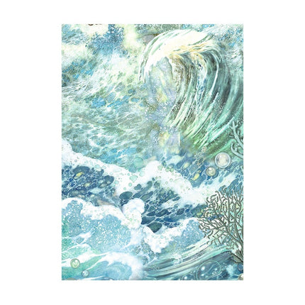 Sélection de 8 papiers de riz A6 à motifs de fond - Songs of the Sea