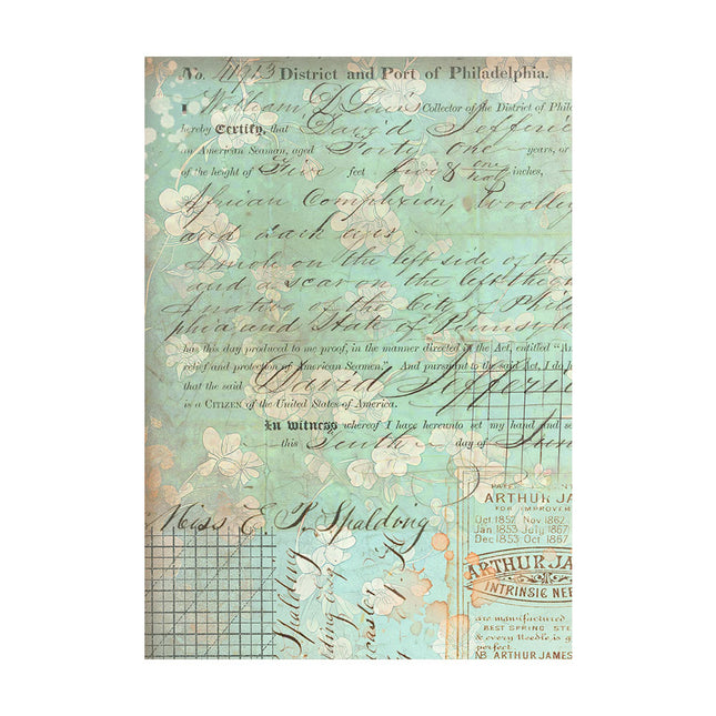 Sélection de 8 papiers de riz A6 pour fonds - Brocante Antiques
