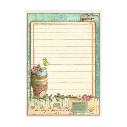 Sélection de 8 fonds en papier de riz A6 - Jardin