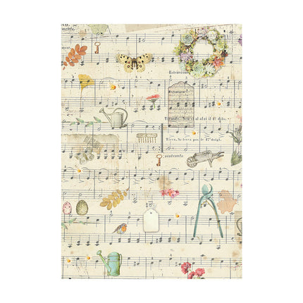Sélection de 8 fonds en papier de riz A6 - Jardin