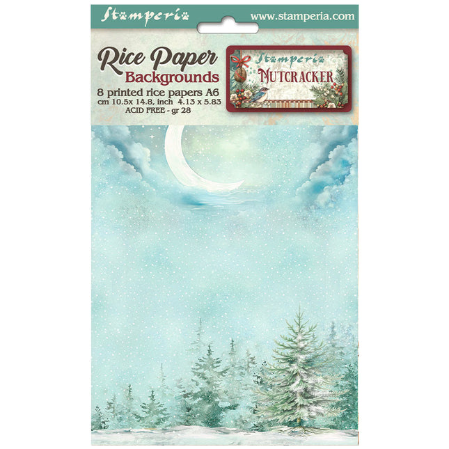Sélection de 8 fonds en papier de riz A6 - Casse-Noisette