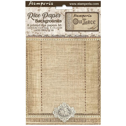 Sélection de 8 fonds en papier de riz A6 - Old Lace