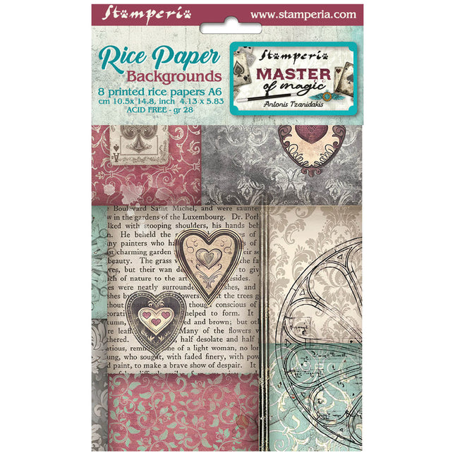 Sélection 8 Fonds en papier de riz A6 - Master of Magic