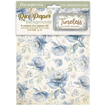Lot de 8 fonds en papier de riz A6 - Intemporels
