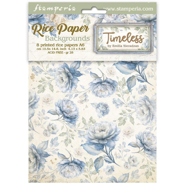 Lot de 8 fonds en papier de riz A6 - Intemporels