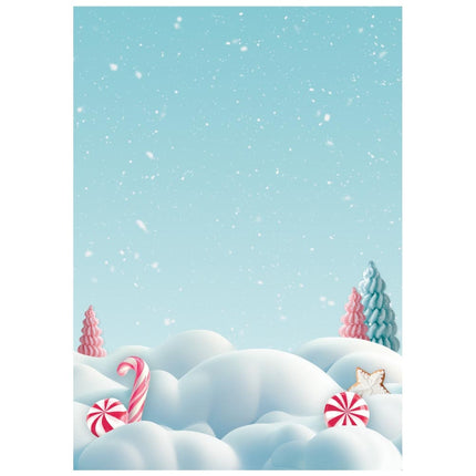 Sélection de 8 fonds en papier de riz A6 - Candy Christmas