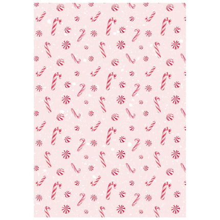 Sélection de 8 fonds en papier de riz A6 - Candy Christmas
