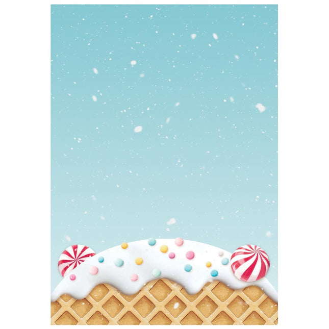 Sélection de 8 fonds en papier de riz A6 - Candy Christmas