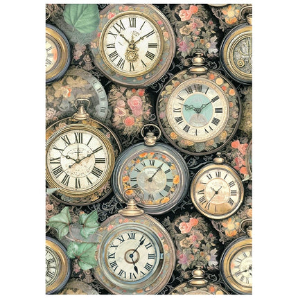 Sélection de 8 fonds en papier de riz imprimé A6 pour les loisirs créatifs - Jardins du Temps