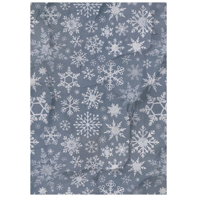 Sélection de 8 fonds en papier de riz imprimés A6 pour loisirs créatifs - Silent Night