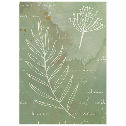 Sélection de 8 papiers de riz imprimés A6 pour fonds, pour arts créatifs - Flowers and Poems