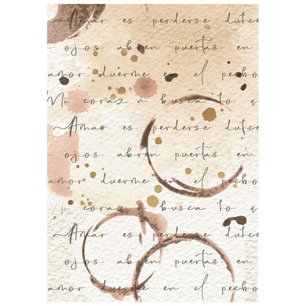 Sélection de 8 papiers de riz imprimés A6 pour fonds, pour arts créatifs - Flowers and Poems