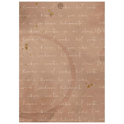Sélection de 8 papiers de riz imprimés A6 pour fonds, pour arts créatifs - Flowers and Poems