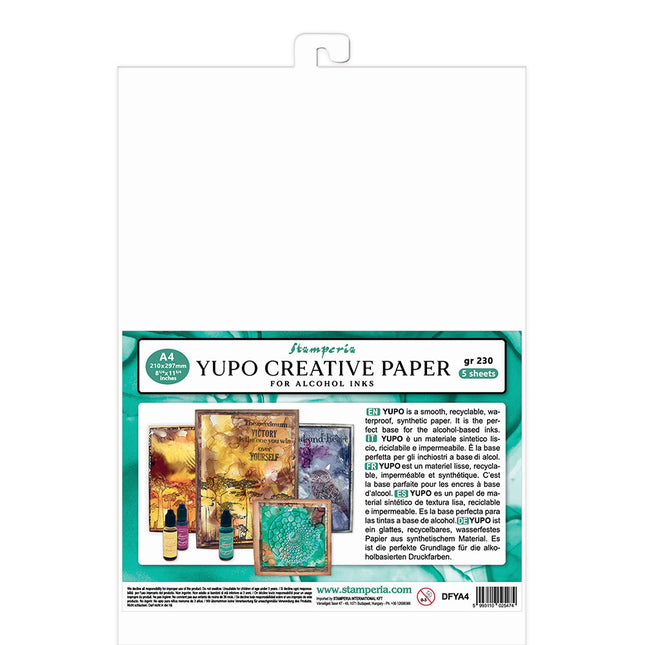 Papier créatif Yupo, paquet de 5 feuilles A4, 230 g