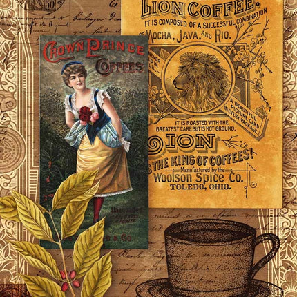 Papier de riz A4 Collage « Morning Brew » sur le café