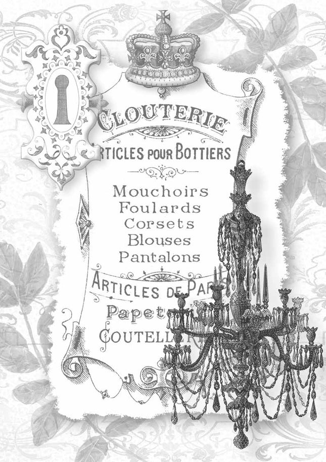Papier de riz A4 Lustre noir et blanc avec étiquette