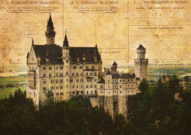 Papier de riz Château européen A4