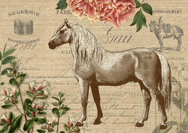 Cheval en toile de jute vintage A4
