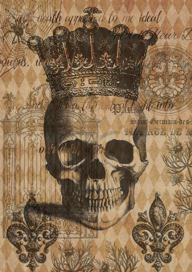 Crâne d'Halloween avec couronne A4