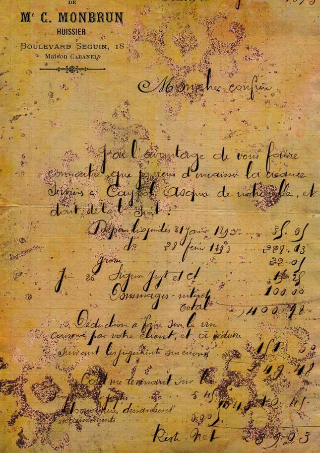 Ancienne lettre française A4