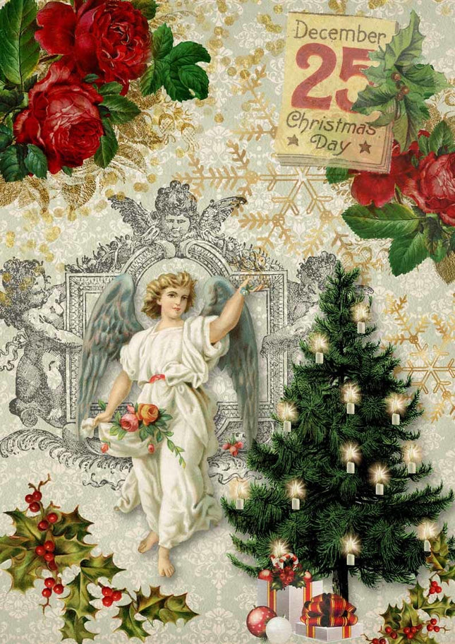 Ange de Noël avec sapin A4