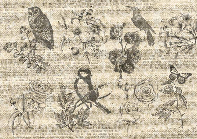 Objets volants en toile de jute A4