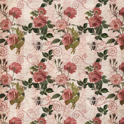 Roses et rayures A4