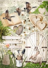Decoupage Queen Par ici le printemps A4