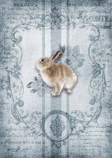 Decoupage Queen Lapin sur sac à grains A4