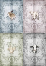 Decoupage Queen Animaux du printemps, lot de 4 A4