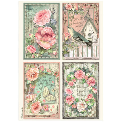 Selection 6 Rice paper A4 - House of Roses
