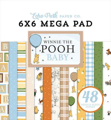 Méga bloc de papier pour créateurs de cartes bébé Winnie l'ourson 6x6 Inch