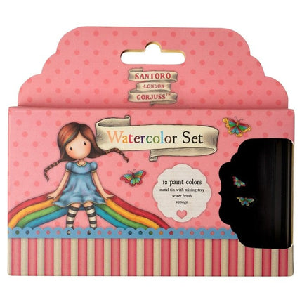 Set d’aquarelle Gorjuss 12x1ml couleurs et pinceau à réservoir d’eau