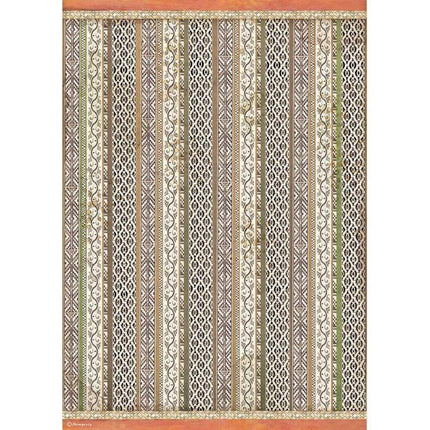 Papier de riz A3 imprimé - texture tribale Amazonia