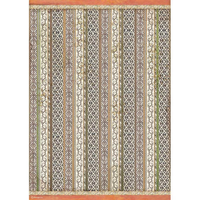 Papier de riz A3 imprimé - texture tribale Amazonia