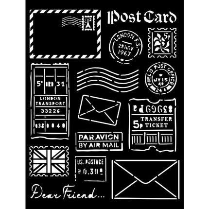 Pochoir épais cm 20X25 - Our way post card