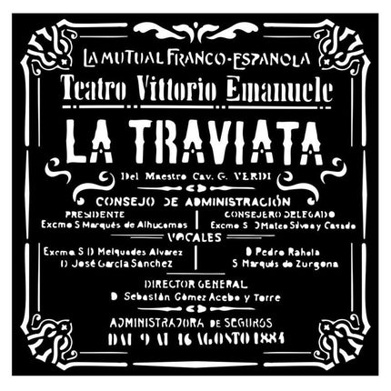 Pochoir épais 18X18 cm - La Traviata Desire