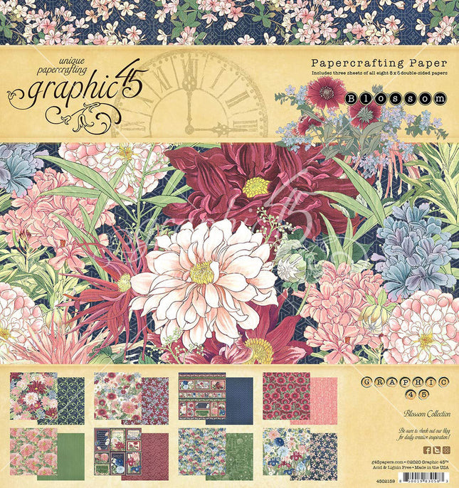 Bloc de papier Blossom 8x8 pouces