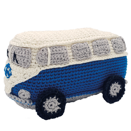 Kit de crochet minibus rétro bleu - Kit DIY amigurumi
