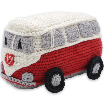Kit de crochet minibus rétro rouge - Kit DIY amigurumi