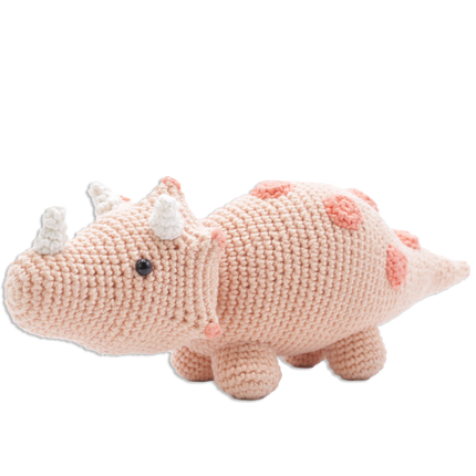 Kit de crochet Dino tricératops - Kit DIY amigurumi