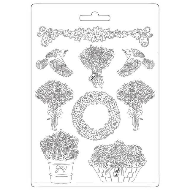 Moule souple A4 - guirlandes et bouquets de Provence