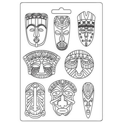 Moule souple A4 - masques tribaux Savana