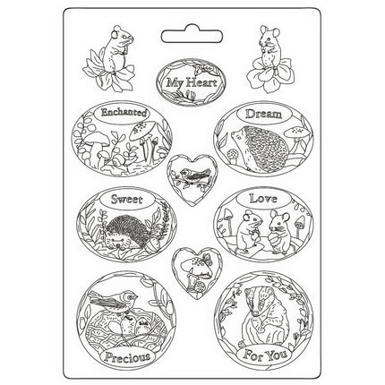 Moule souple A4 - plaques ovales Woodland
